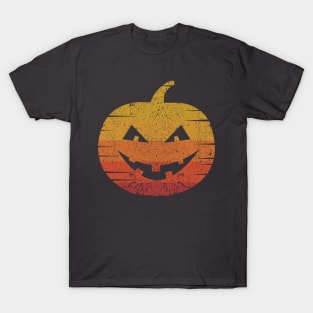 Vintage Halloween Pumpkin Design, Retro Sunset Style Funny T-Shirt